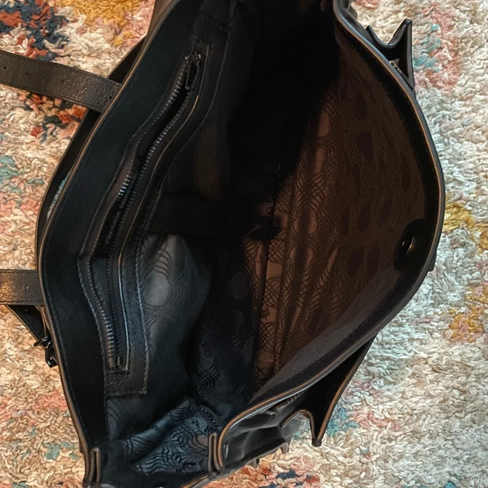 Black Leather Satchel Handbag - Women Bags